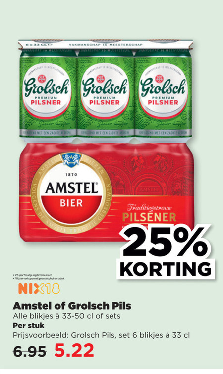 Amstel   blikje bier folder aanbieding bij  Plus Vandaag - details