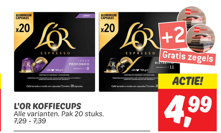 Douwe Egberts L Or   koffiecups folder aanbieding bij  Dekamarkt - details