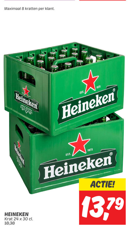 Heineken   krat bier folder aanbieding bij  Dekamarkt - details