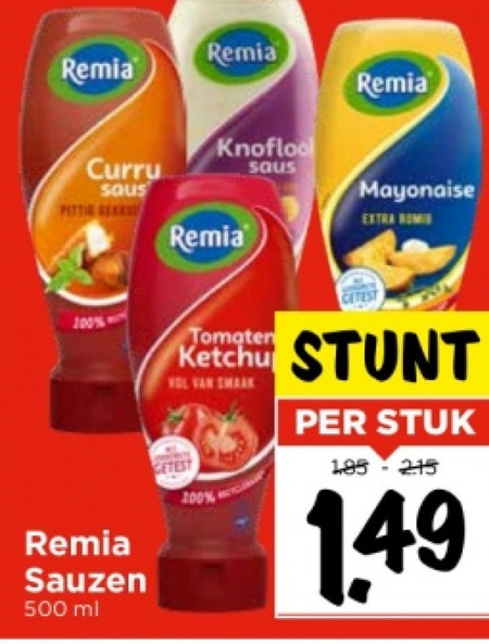 Remia   snacksaus, mayonaise folder aanbieding bij  Vomar - details