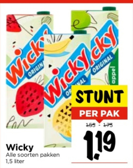 Wicky   fruitdrank folder aanbieding bij  Vomar - details