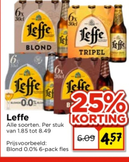 Leffe   blikje bier, speciaalbier folder aanbieding bij  Vomar - details