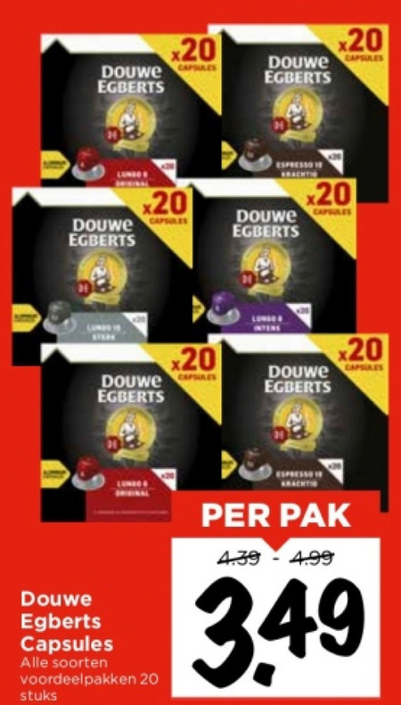 Douwe Egberts   koffiecups folder aanbieding bij  Vomar - details