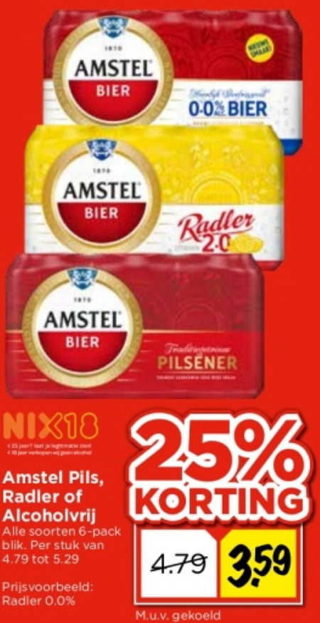 Amstel   blikje bier, alcoholvrij bier folder aanbieding bij  Vomar - details