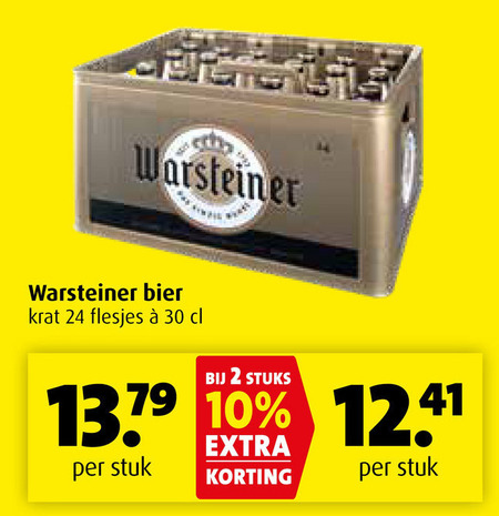 Warsteiner   krat bier folder aanbieding bij  Boni - details