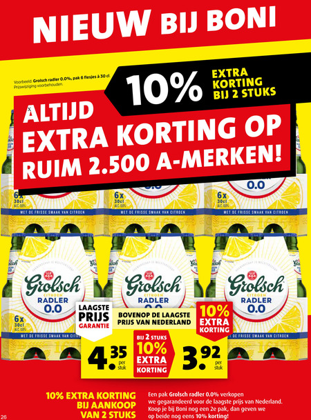 Grolsch   radler bier folder aanbieding bij  Boni - details