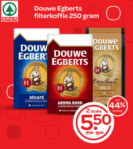 Douwe Egberts   koffie folder aanbieding bij  Spar - details