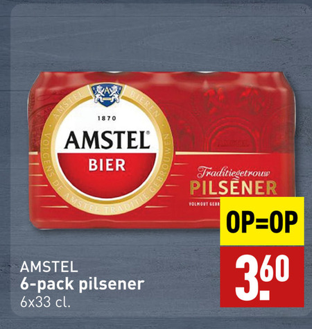 Amstel   blikje bier folder aanbieding bij  Aldi - details