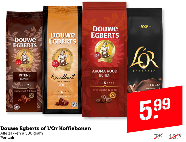 Douwe Egberts L Or   koffiebonen folder aanbieding bij  Coop - details