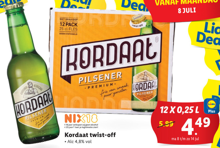 Kordaat   flesje bier folder aanbieding bij  Lidl - details