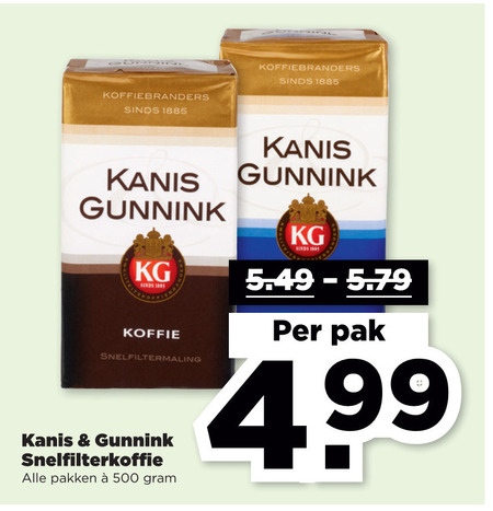 Kanis en Gunnink   koffie folder aanbieding bij  Plus - details