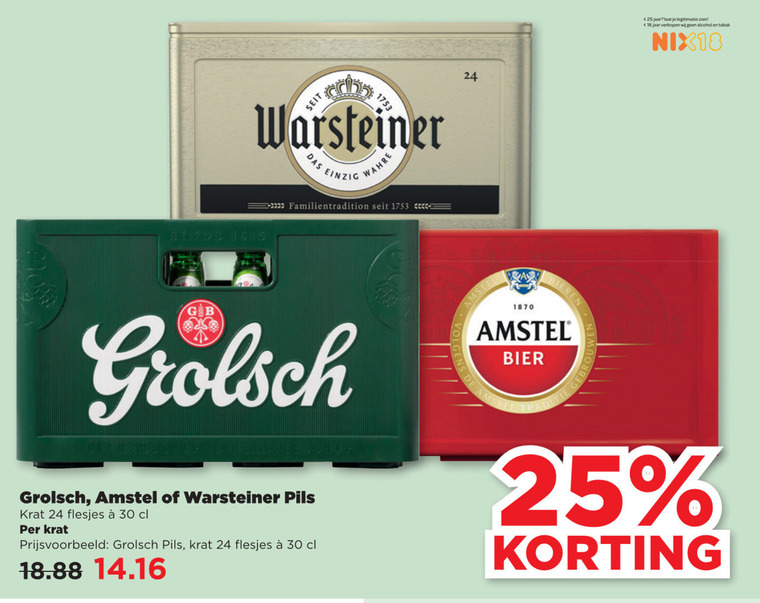 Grolsch   krat bier folder aanbieding bij  Plus Vandaag - details