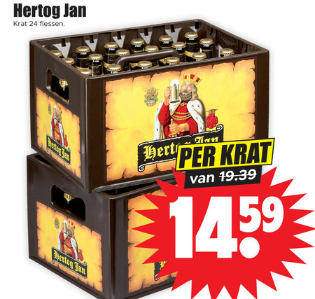 Hertog Jan   krat bier folder aanbieding bij  Dirk - details