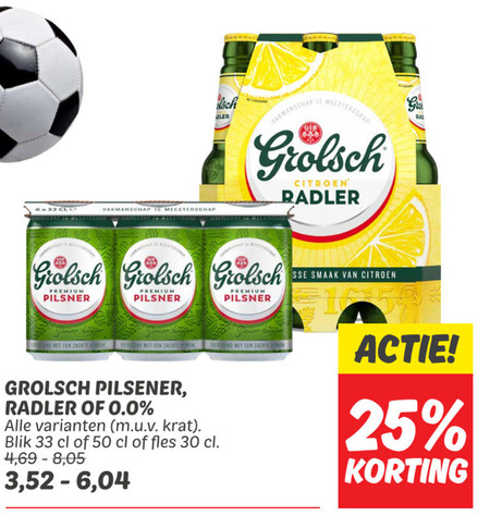 Grolsch   blikje bier, radler bier folder aanbieding bij  Dekamarkt - details