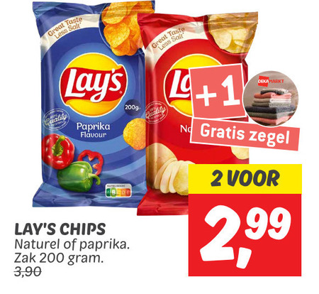 Lays   chips folder aanbieding bij  Dekamarkt - details