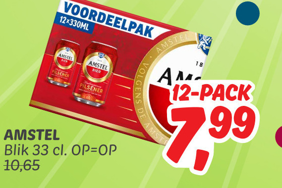 Amstel   blikje bier folder aanbieding bij  Dekamarkt - details