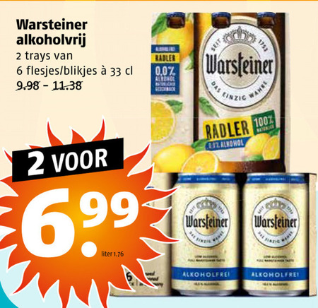 Warsteiner   alcoholvrij bier folder aanbieding bij  Poiesz - details