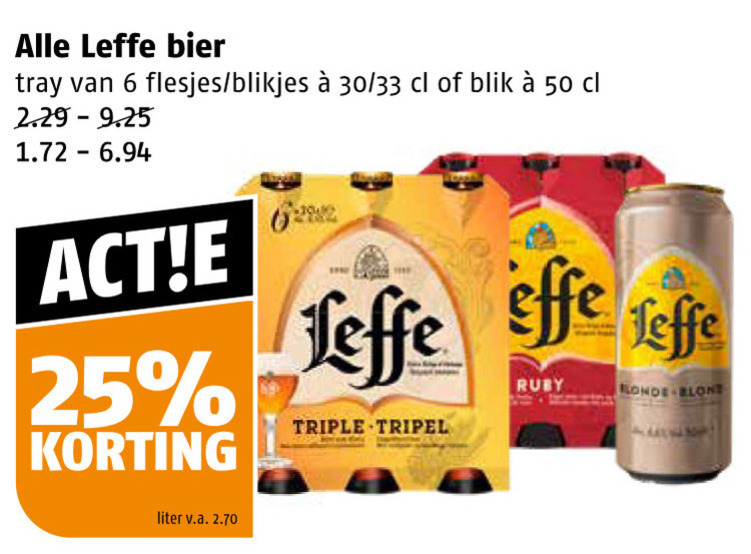 Leffe   blikje bier folder aanbieding bij  Poiesz - details