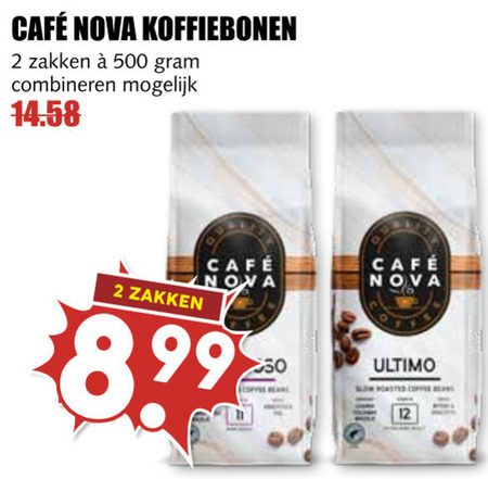 Cafe Nova   koffiebonen folder aanbieding bij  MCD Supermarkt Basis - details