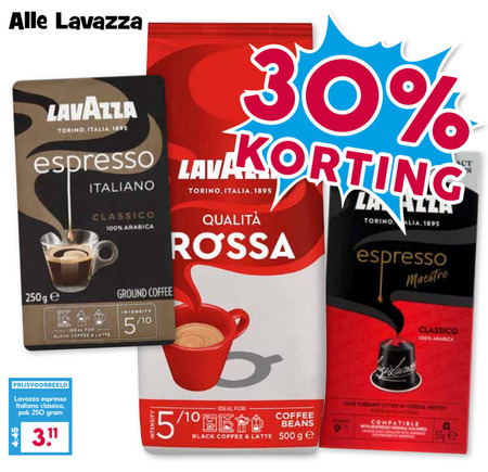 Lavazza   koffiecups, koffie folder aanbieding bij  Boons Markt - details