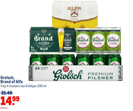 Alfa   blikje bier folder aanbieding bij  Makro - details