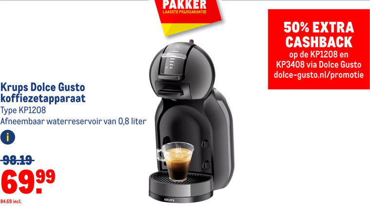 Krups   dolce gusto apparaat folder aanbieding bij  Makro - details