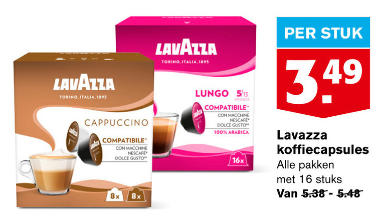 Lavazza   dolce gusto capsules folder aanbieding bij  Hoogvliet - details