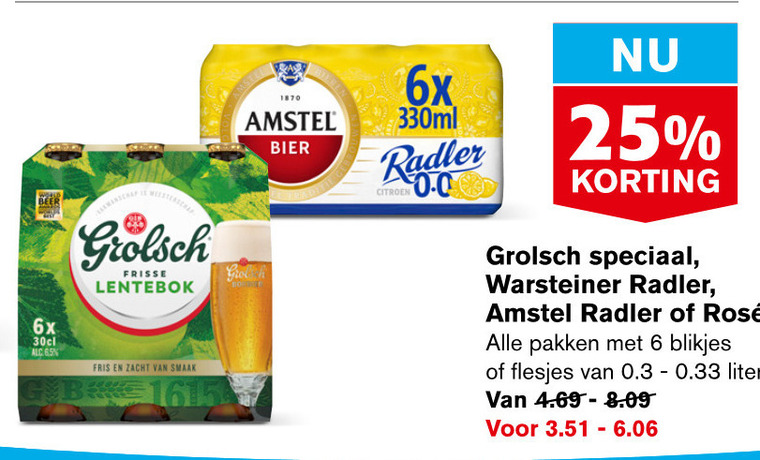 Grolsch   radler bier, speciaalbier folder aanbieding bij  Hoogvliet - details