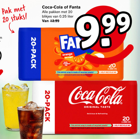 Fanta   frisdrank, cola folder aanbieding bij  Hoogvliet - details