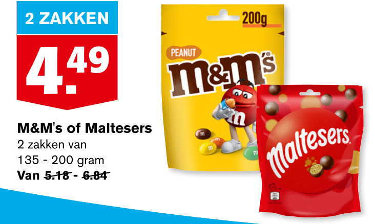 Maltesers   chocolade, chocoladepindas folder aanbieding bij  Hoogvliet - details