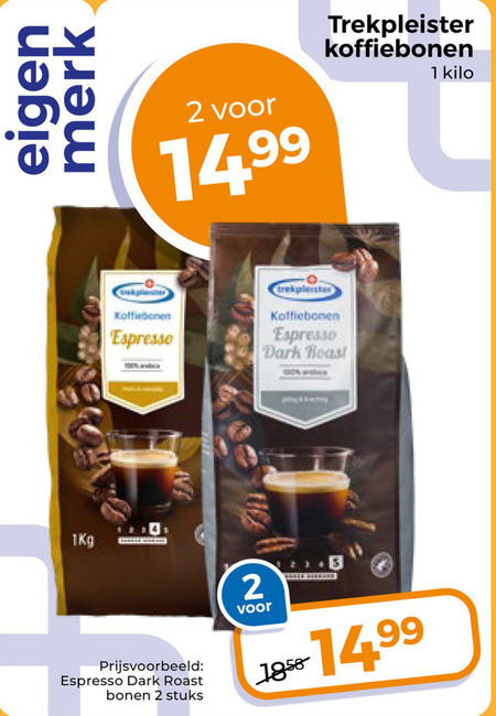 Trekpleister Huismerk   koffiebonen folder aanbieding bij  Trekpleister - details