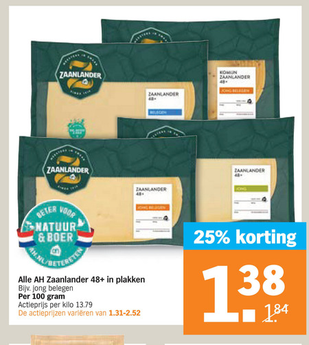 Zaanlander   kaasplakken folder aanbieding bij  Albert Heijn - details