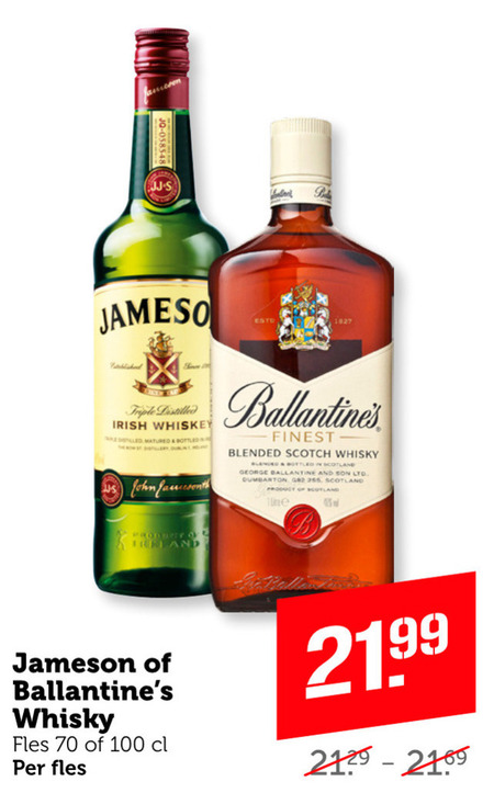 Ballantines   whisky folder aanbieding bij  Coop - details