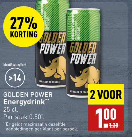 Golden Power   energiedrank folder aanbieding bij  Aldi - details