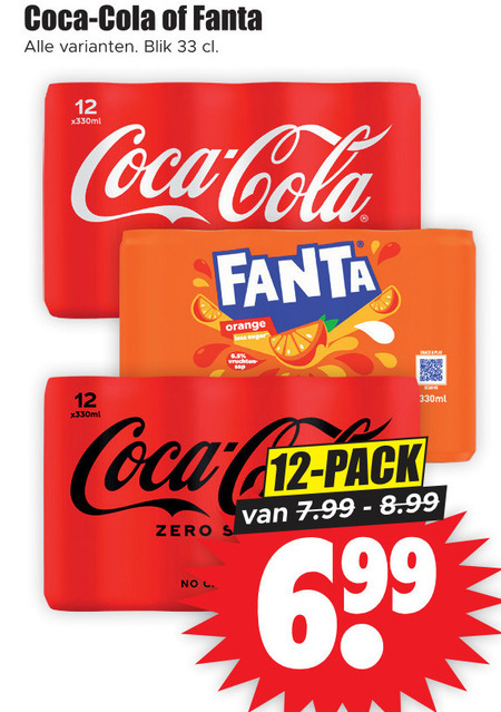 Fanta   cola, frisdrank folder aanbieding bij  Dirk - details