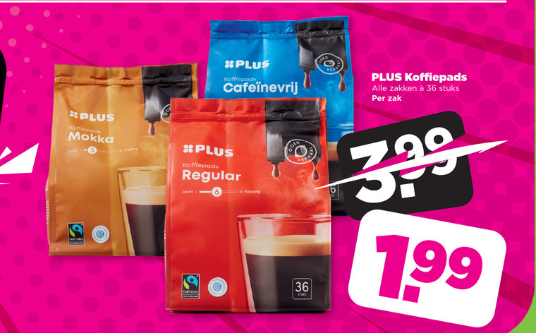 Plus Huismerk   koffiepad folder aanbieding bij  Plus Vandaag - details