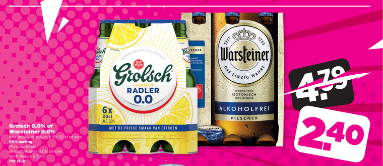 Grolsch   alcoholvrij bier folder aanbieding bij  Plus Vandaag - details