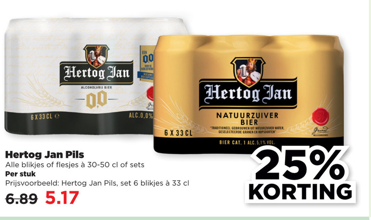 Hertog Jan   blikje bier folder aanbieding bij  Plus Vandaag - details