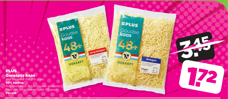 Plus Huismerk   geraspte kaas folder aanbieding bij  Plus - details