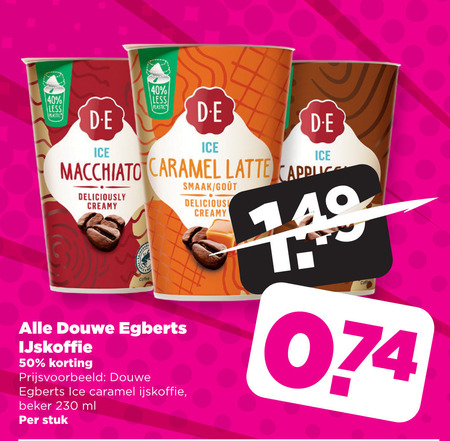 Douwe Egberts   ijskoffie folder aanbieding bij  Plus - details