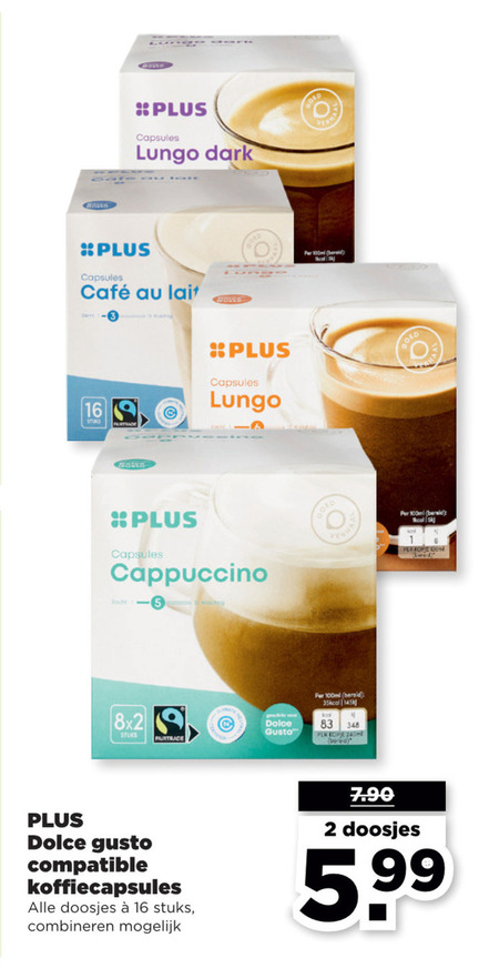 Plus Huismerk   dolce gusto capsules folder aanbieding bij  Plus - details