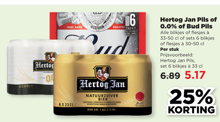 Hertog Jan   blikje bier folder aanbieding bij  Plus - details