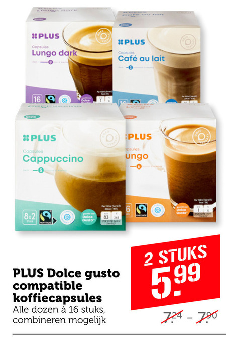 Plus Huismerk   dolce gusto capsules folder aanbieding bij  Coop - details