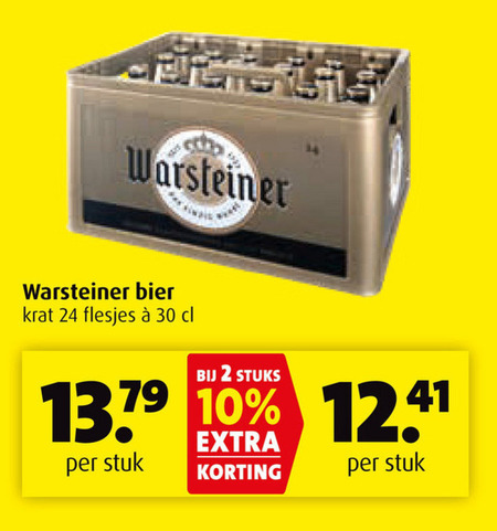 Warsteiner   krat bier folder aanbieding bij  Boni - details