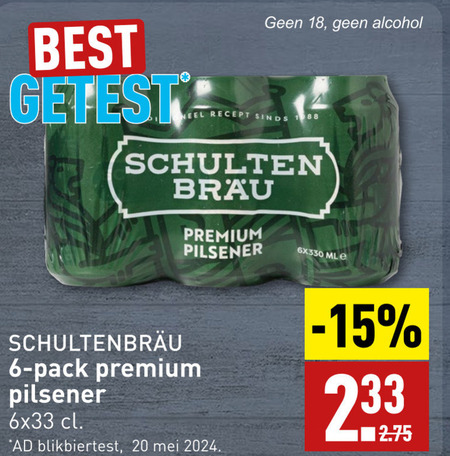 Schultenbrau   blikje bier folder aanbieding bij  Aldi - details