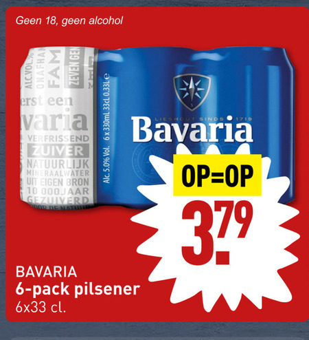 Bavaria   blikje bier folder aanbieding bij  Aldi - details