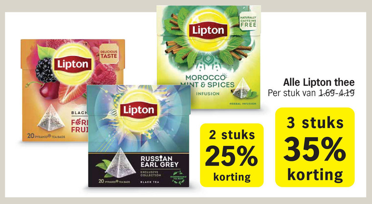 Lipton   thee folder aanbieding bij  Albert Heijn - details