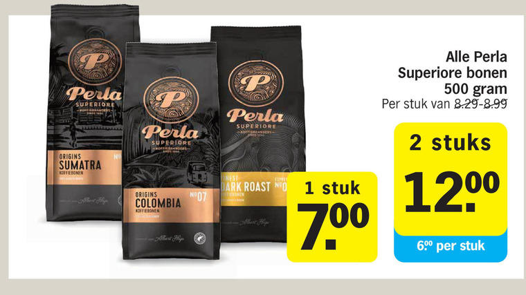 Perla   koffiebonen folder aanbieding bij  Albert Heijn - details