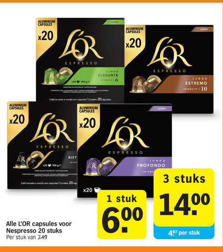 Douwe Egberts L Or   koffiecups folder aanbieding bij  Albert Heijn - details