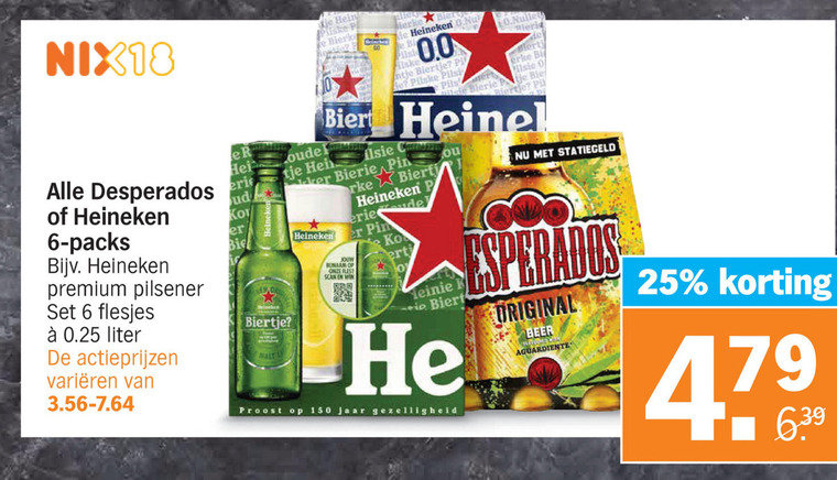 Heineken 0.0   blikje bier, speciaalbier folder aanbieding bij  Albert Heijn - details